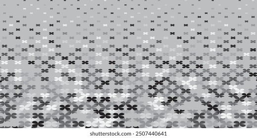 Seamless vector floral circle pattern. Abstract background 10 eps with dotted shadow circles. Trendy geometric black and white wallpaper for design, cover, fabric, web, textile.