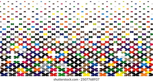Seamless vector floral circle pattern. Abstract background 10 eps with dotted shadow circles. Trendy geometric black and white wallpaper for design, cover, fabric, web, textile.