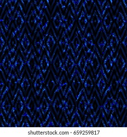 Seamless vector floral and geometric pattern. Trendy ethnic fashion print. Tribal design in deep blue colors. Exotic collection for fabric, wallpaper, backgrounds, beach summer fashion, banners, cards