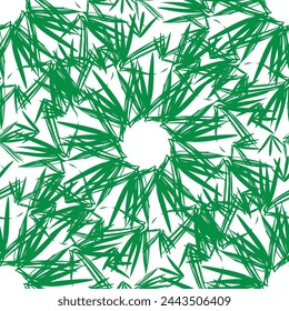 Seamless vector floral green pattern on white background.
