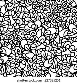 Seamless vector floral hand-drawn retro pattern. Vintage seamless pattern. Can be used for wallpaper, pattern fills, web page background, surface textures, print, cover. EPS8