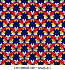 Seamless vector floral illustration background of abstract flowers