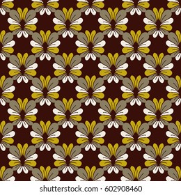 Seamless vector floral illustration background of abstract flowers
