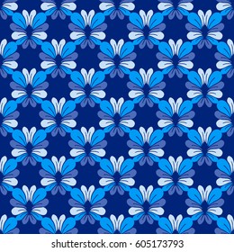 Seamless vector floral illustration background of abstract flowers