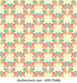 Seamless vector floral illustration background of abstract flowers