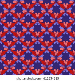 Seamless vector floral illustration background of abstract flowers