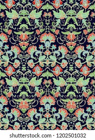 Seamless vector floral ornament