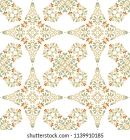 Seamless vector floral ornament on white background