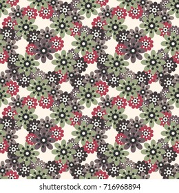 Seamless vector floral ornamental pattern. Background for printing on paper, wallpaper, covers, textiles, fabrics, for decoration, decoupage, scrapbooking and other