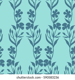 Seamless vector floral patter with tropical plants for textile, ceramics, fabric, print, cards, wrapping