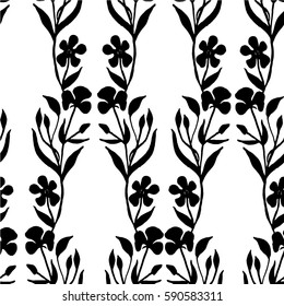 Seamless vector floral patter with tropical plants for textile, ceramics, fabric, print, cards, wrapping