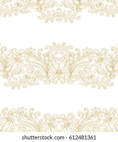 Seamless vector floral pattern, art deco, bohemian style