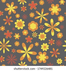 Seamless vector floral pattern in autumn colors