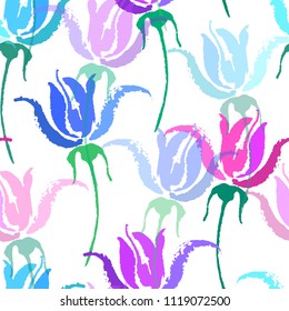 Seamless vector floral pattern. Beautiful vector hand drawn texture. Romantic botanical background for web pages, wedding invitations, save the date cards.