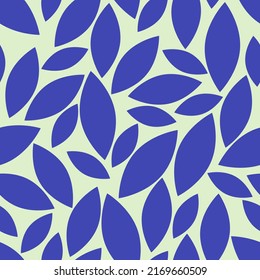 Seamless vector floral pattern with blue leaves. For print, cover, background