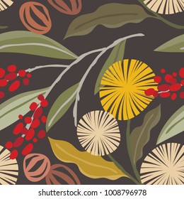 Seamless vector floral pattern. Botanical background