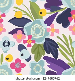 Seamless vector floral pattern. Botanical background