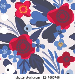 Seamless vector floral pattern. Botanical background