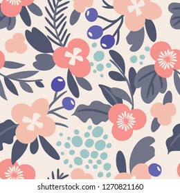 Seamless vector floral pattern. Botanical background