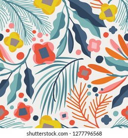 Seamless vector floral pattern. Botanical background