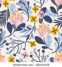 Seamless vector floral pattern. Botanical background