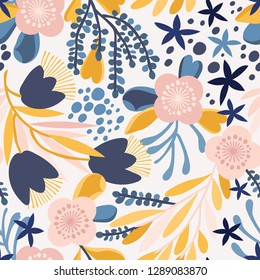 Seamless vector floral pattern. Botanical background