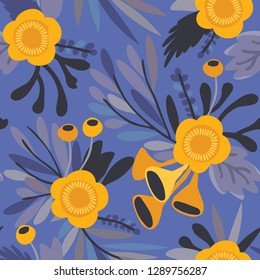 Seamless vector floral pattern. Botanical background