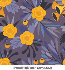 Seamless vector floral pattern. Botanical background