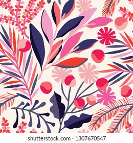 Seamless vector floral pattern. Botanical background