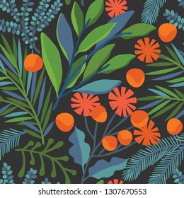 Seamless vector floral pattern. Botanical background