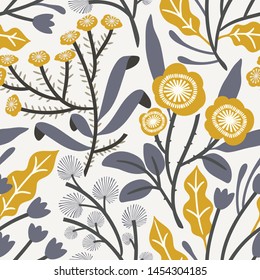 Seamless vector floral pattern. Botanical background