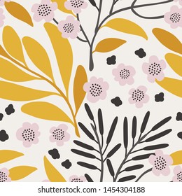 Seamless vector floral pattern. Botanical background