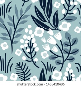 Seamless vector floral pattern. Botanical background