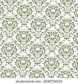 patrón floral de vector sin costuras, estampados de aplicaciones de patrón brocado para ropa y textiles