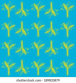 Seamless vector floral pattern with bunch of lilies of the valley. 
