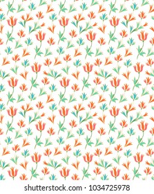 Seamless vector floral pattern with carnation flowers on white background