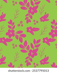 Patrón floral de Vector sin costuras. Ilustración clásica.