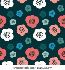 Seamless vector floral pattern. Colorful botanical background