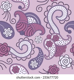 Seamless vector floral pattern with colorful fantasy plants and flowers, pattern can be used for wallpaper, pattern fills, web page background, surface textures 