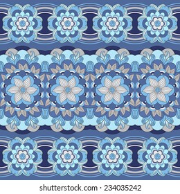 Seamless vector floral pattern with colorful fantasy plants and flowers, pattern can be used for wallpaper, pattern fills, web page background, surface textures 