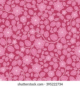 Seamless vector floral pattern with colorful fantasy plants and flowers, pattern can be used for wallpaper, pattern fills, web page background, surface textures
