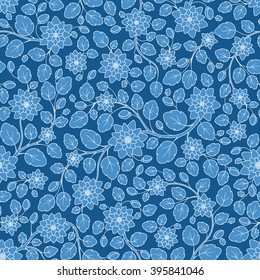 Seamless vector floral pattern with colorful fantasy plants and flowers, pattern can be used for wallpaper, pattern fills, web page background, surface textures