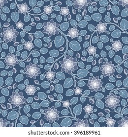 Seamless vector floral pattern with colorful fantasy plants and flowers, pattern can be used for wallpaper, pattern fills, web page background, surface textures