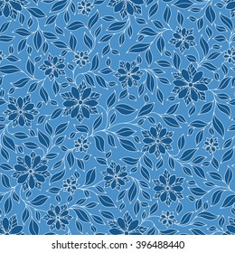 Seamless vector floral pattern with colorful fantasy plants and flowers, pattern can be used for wallpaper, pattern fills, web page background, surface textures