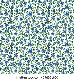 Seamless vector floral pattern with colorful fantasy plants and flowers, pattern can be used for wallpaper, pattern fills, web page background, surface textures
