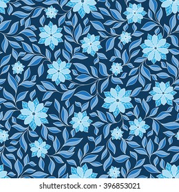 Seamless vector floral pattern with colorful fantasy plants and flowers, pattern can be used for wallpaper, pattern fills, web page background, surface textures