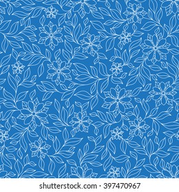 Seamless vector floral pattern with colorful fantasy plants and flowers, pattern can be used for wallpaper, pattern fills, web page background, surface textures