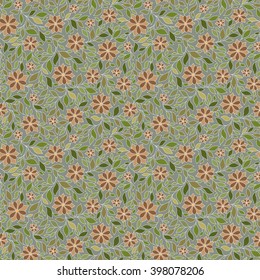 Seamless vector floral pattern with colorful fantasy plants and flowers, pattern can be used for wallpaper, pattern fills, web page background, surface textures