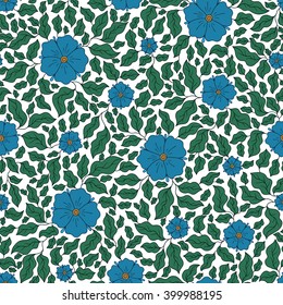 Seamless vector floral pattern with colorful fantasy plants and flowers, pattern can be used for wallpaper, pattern fills, web page background, surface textures