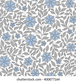 Seamless vector floral pattern with colorful fantasy plants and flowers, pattern can be used for wallpaper, pattern fills, web page background, surface textures